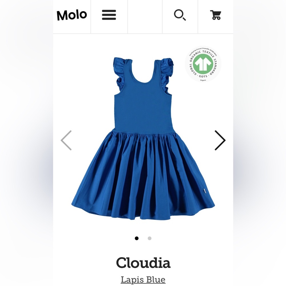 Girls size 7/8 Molo blue ruffle dress